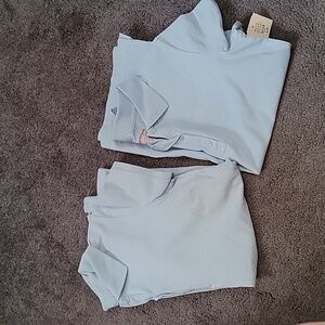 Girls uniform polos light blue 1 NWT, 1 EUC